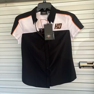 Harley-Davidson Black and White Shirt womans size Small